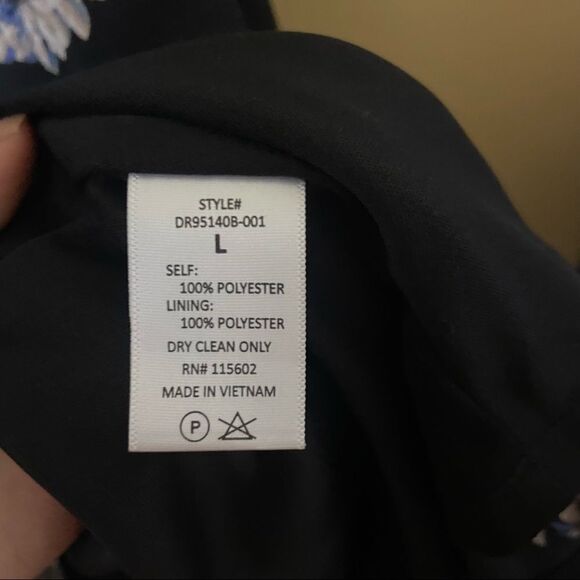 NWT  Lush Elly Vintage Black Floral Wrap Dress L - Picture 4 of 4